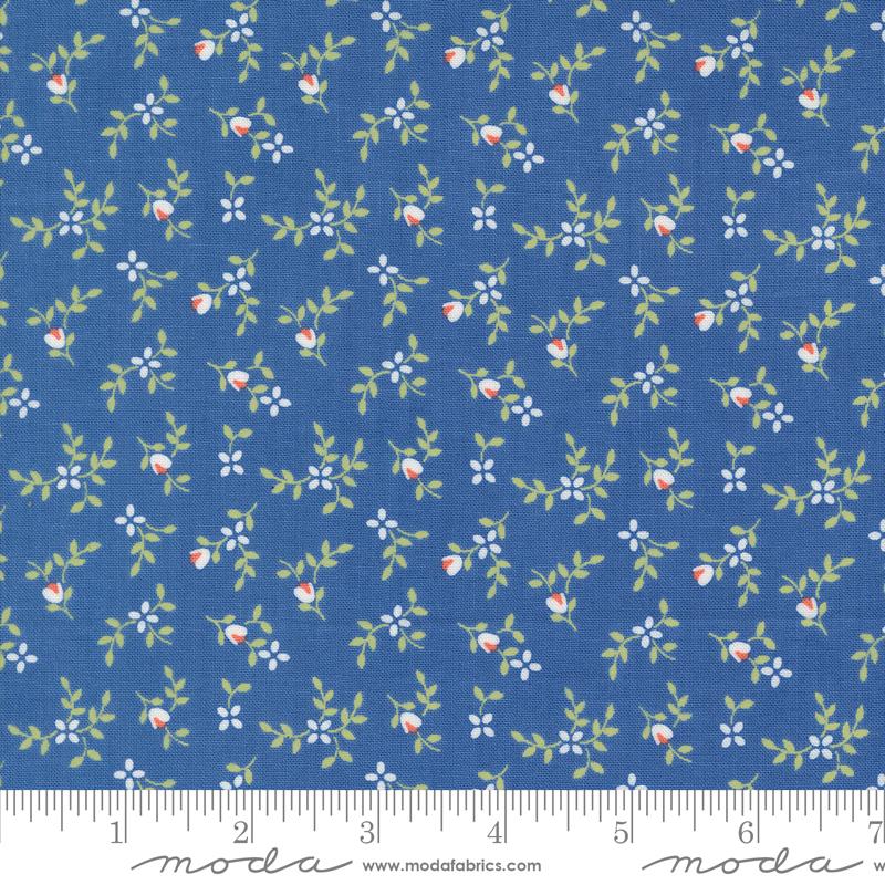 Cali & Co Vine Small Floral Cobalt Dark Blue Corey Yoder Moda Cotton Fabric