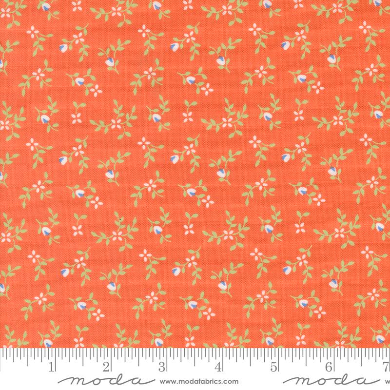 Cali & Co Vine Small Floral Melon Orange Corey Yoder Moda Cotton Fabric