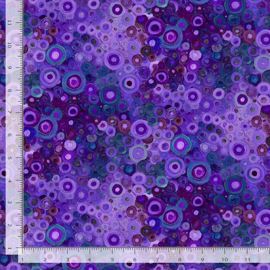 Calico Cat Painted Circle Geo Lavender Timeless Treasures Cotton Fabric TT-FLEUR-CD4121-LAVENDER
