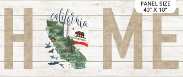 California My Home State Panel 18" Northcott Cotton Fabric NC-DP23134-10