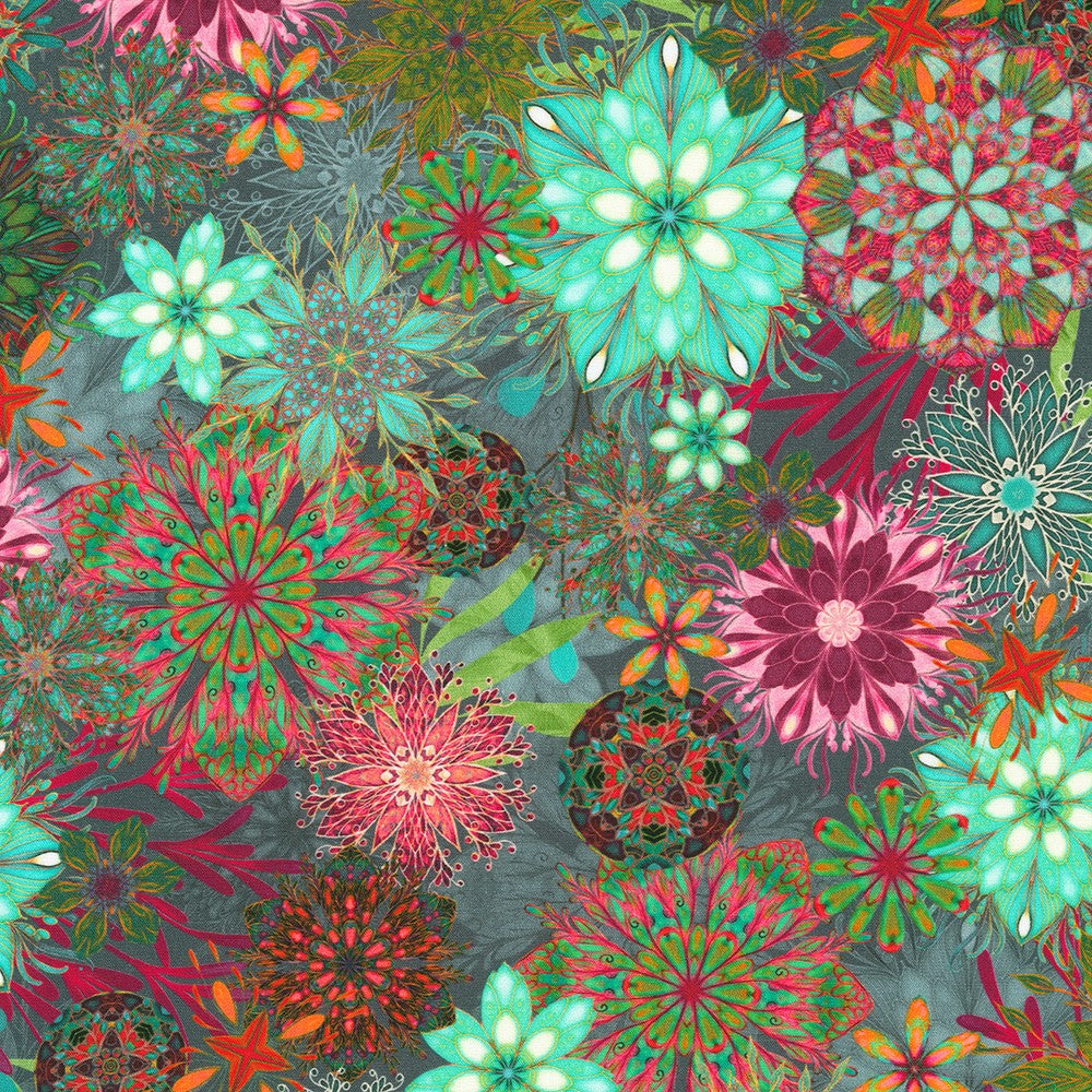 Calixta Floral Bouquet Christiane Marques Robert Kaufman Cotton Fabric RK-AQSD-22768-473