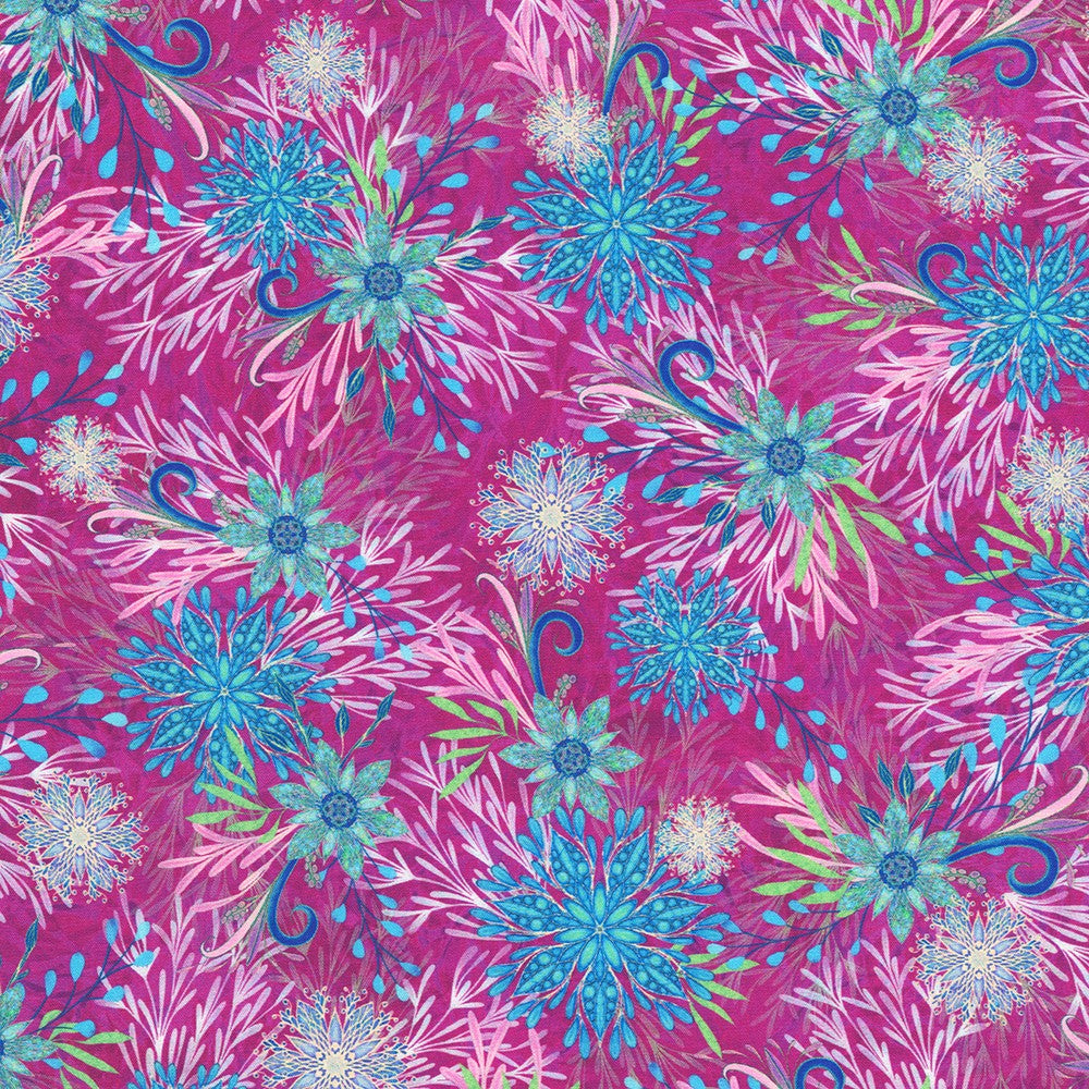Calixta Floral Magenta Christiane Marques Robert Kaufman Cotton Fabric