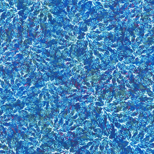 Calixta Foliage Sapphire Blue Christiane Marques Robert Kaufman Cotton Fabric