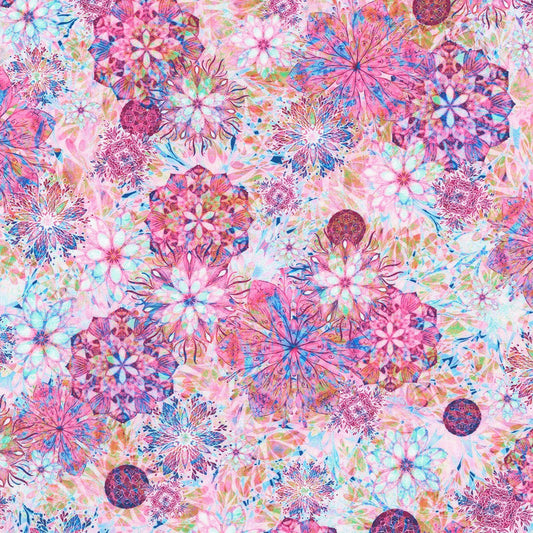 Calixta Medallion Pearl Pink Christiane Marques Robert Kaufman Cotton Fabric RK-AQSD-22769-416