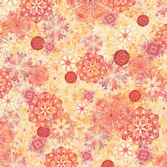 Calixta Medallion Topaz Orange Christiane Marques Robert Kaufman Cotton Fabric
