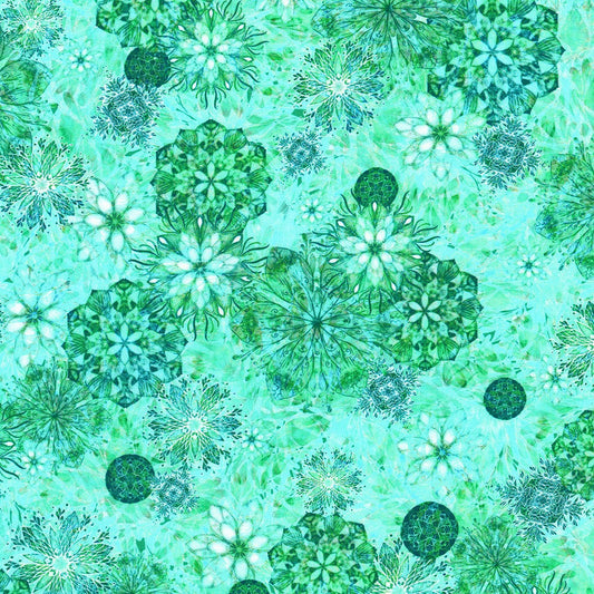 Calixta Medallion Turquoise Christiane Marques Robert Kaufman Cotton Fabric