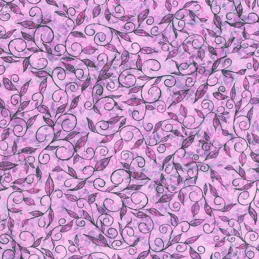 Calixta Swirl Foliage Thistle Christiane Marques Robert Kaufman Cotton Fabric RK-AQSD-22771-252