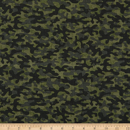 Camo Camouflage Blender Green Timeless Treasures Cotton Fabric TT-C8000 Green