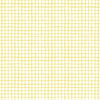 Can Animals Count Printed Grid Windowpane Yellow Maywood Studio Cotton Fabric
