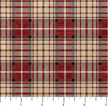 Canadian Classics 2 Cream Red Plaid 2 Deborah Edwards Northcott Cotton Fabric