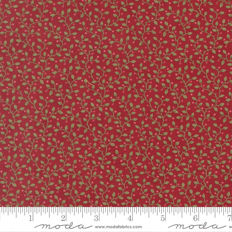 Candlelight Christmas Festive Blenders Vine Berry Crimson Red 3 Sisters Moda Cotton Fabric MD-44427-13
