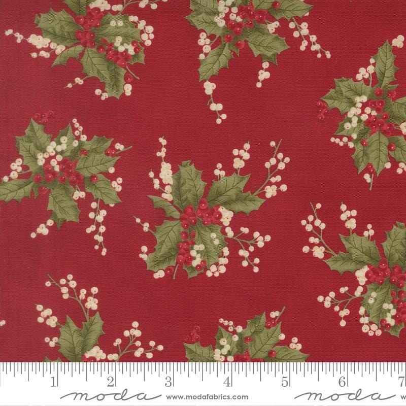 Candlelight Christmas Holly Berry Christmas Crimson Red 3 Sisters Moda Cotton Fabric MD-44421-13 | US Fabric Shop