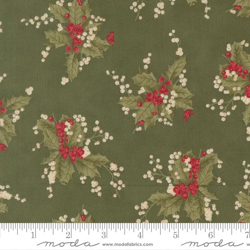 Candlelight Christmas Holly Berry Christmas Holly Dark Green 3 Sisters Moda Cotton Fabric MD-44421-15 | US Fabric Shop