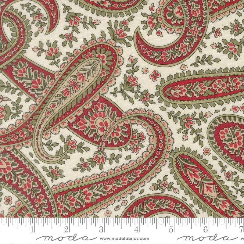 Candlelight Christmas Plaza Paisley Cream 3 Sisters Moda Cotton Fabric MD-44422-11 | US Fabric Shop