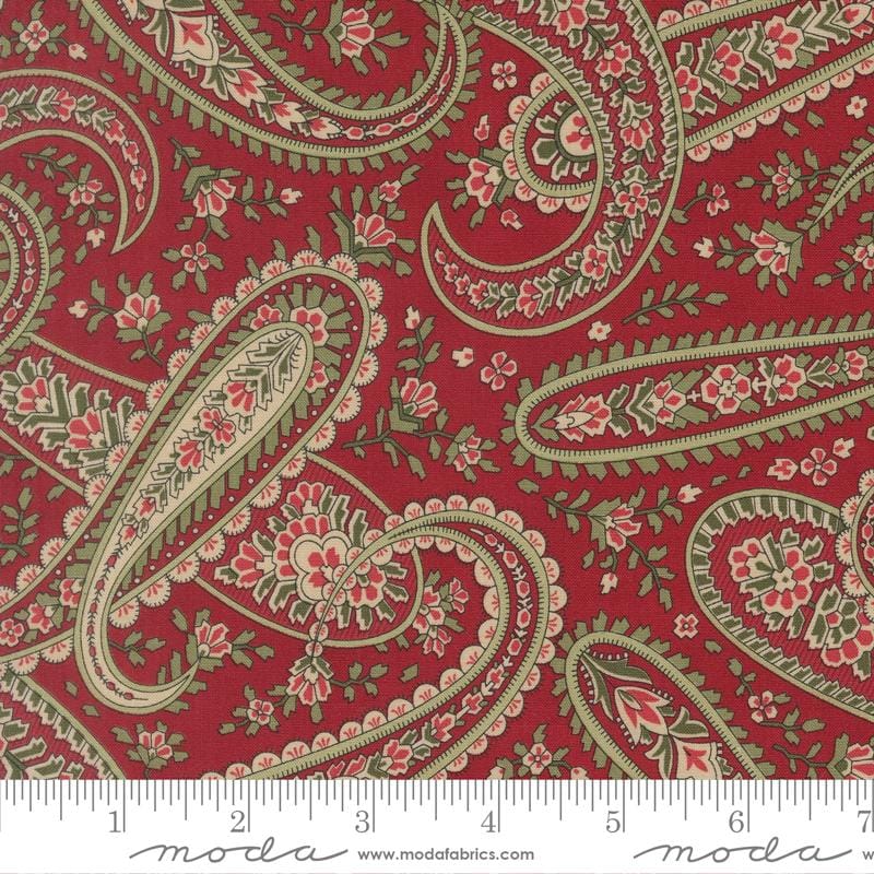Candlelight Christmas Plaza Paisley Crimson Red 3 Sisters Moda Cotton Fabric MD-44422-13 | US Fabric Shop