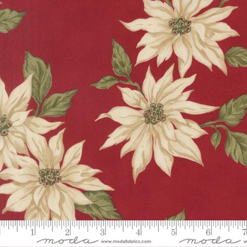 Candlelight Christmas Poinsettia Florals Crimson Red 3 Sisters Moda Cotton Fabric MD-44420-13 | US Fabric Shop