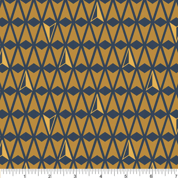 Canoe Routes Northbound Yellow Twig Spark Phoebe Cotton Fabric