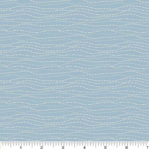 Canoe Routes Paddle Ripple Blue Twig Spark Phoebe Cotton Fabric