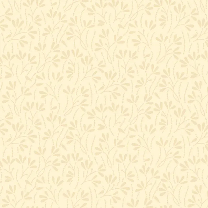 Caramel Macchiato Sprouts Cream Wilmington Prints Cotton Fabric WP-1817-39093-200