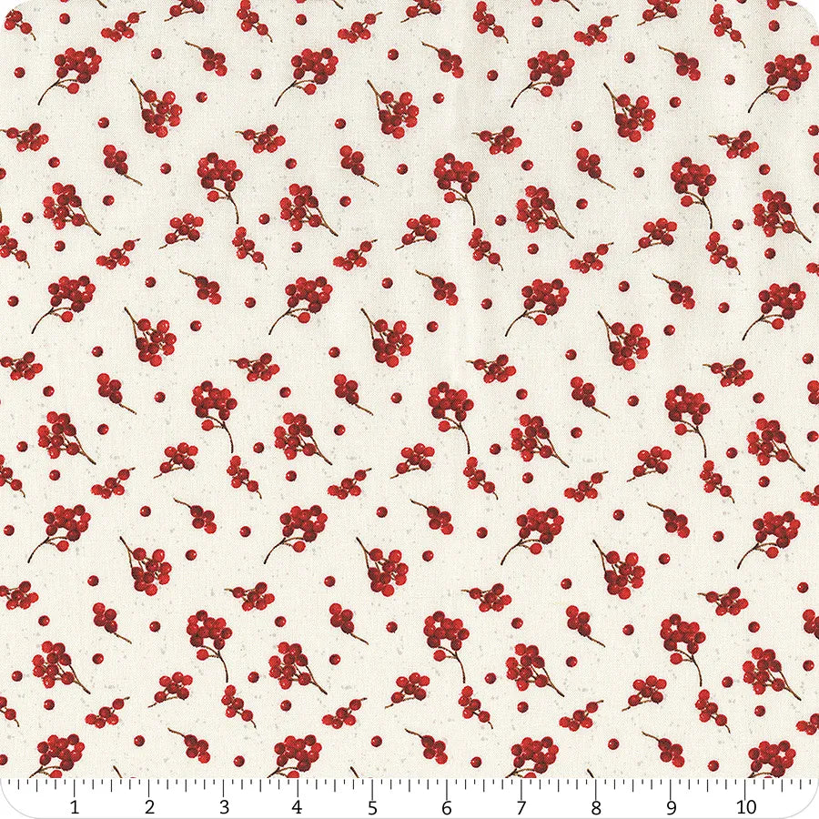 Cardinal Charm Berry Toss Cream Susan Winget Wilmington Prints Cotton Fabric WP-3023-39932-132
