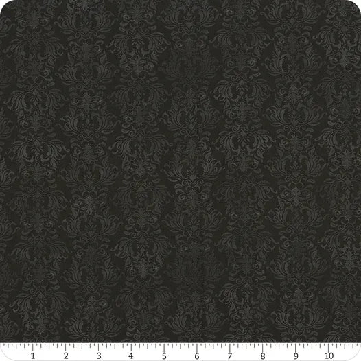 Cardinal Charm Damask Black Susan Winget Wilmington Prints Cotton Fabric WP-3023-39934-999