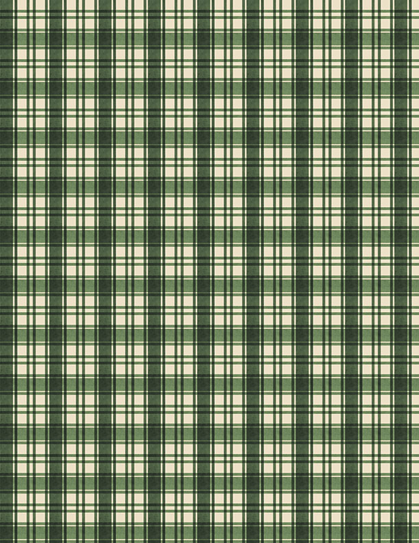 Cardinal Charm Plaid Cream Green Susan Winget Wilmington Prints Cotton Fabric WP-3023-39933-177
