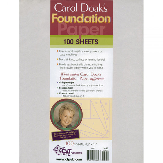 Carol Doak’s Foundation Paper 8.5" x 11" 100 Sheets Carol Doak C&T Publishing CTP-10985