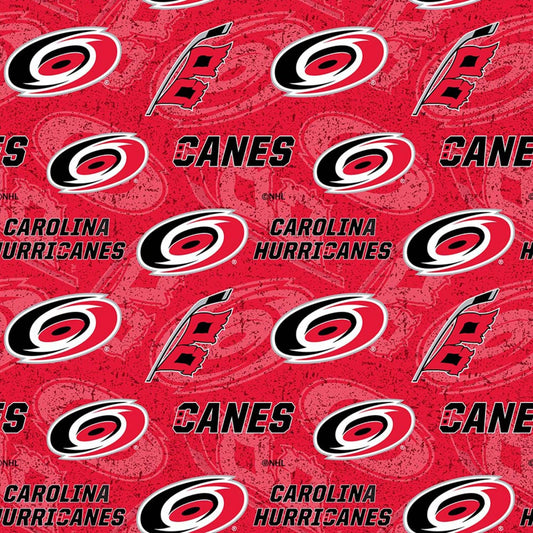 Carolina Hurricanes NHL Hockey Allover design Cotton Fabric NHL-1199-HUR