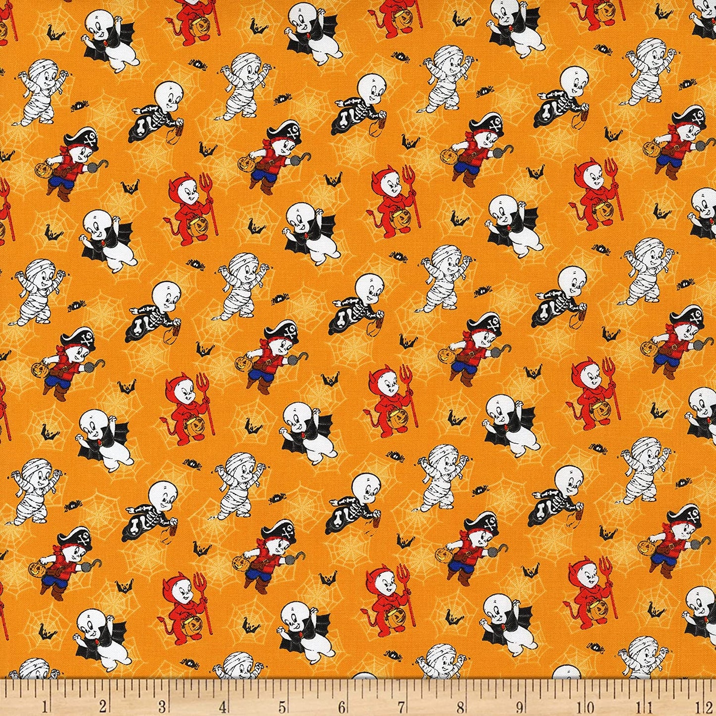 Halloween II Casper Costume Fun Character Orange Camelot Cotton Fabric