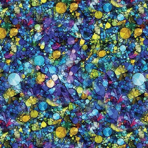 Cat Artistry Sparkle Blue Multi Peggy Collins Benartex Cotton Fabric BE-16738-53