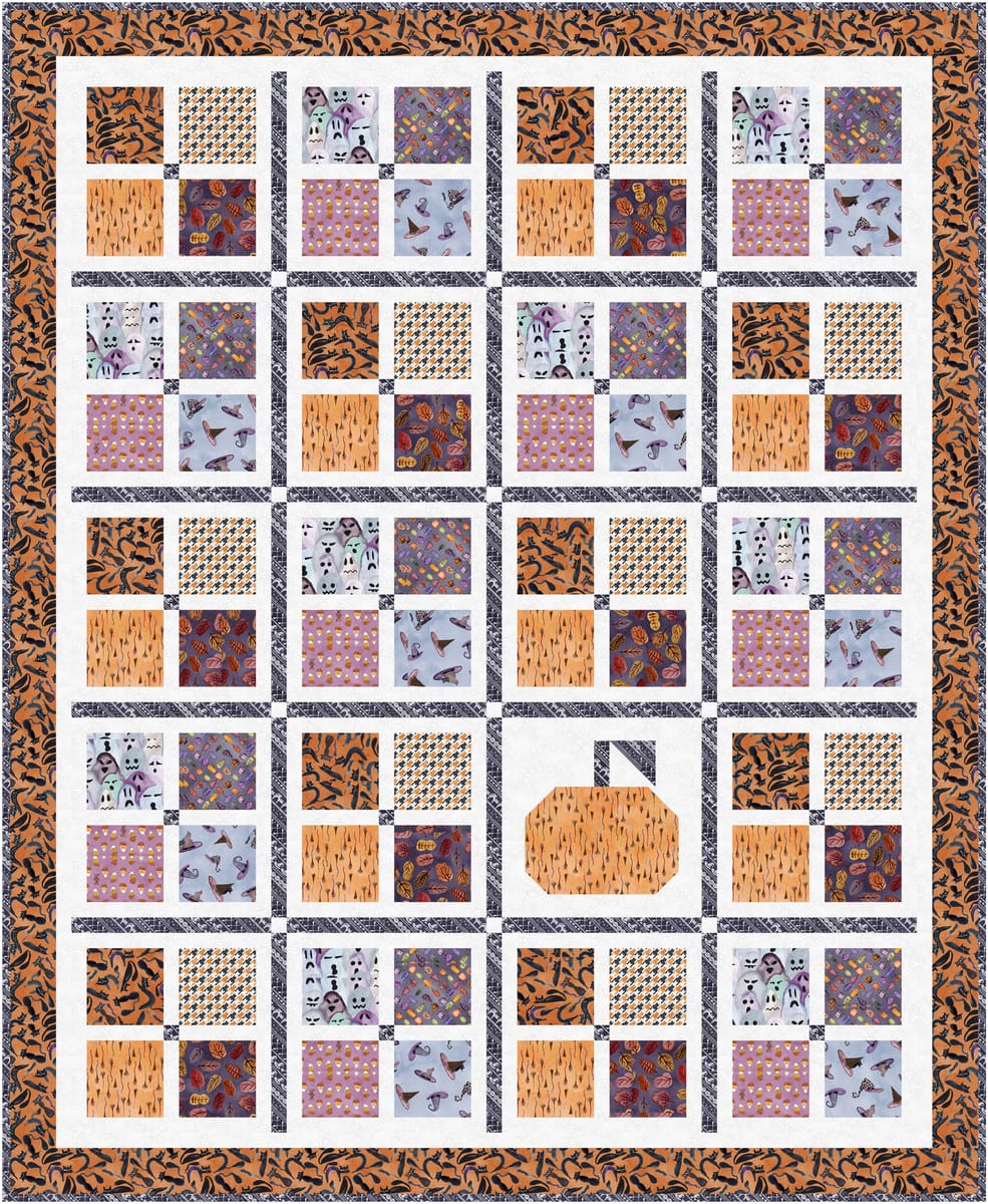 Project - Fun Not Fright Quilt Cat House Mayo Moreno Henry Glass | US Fabric Shop