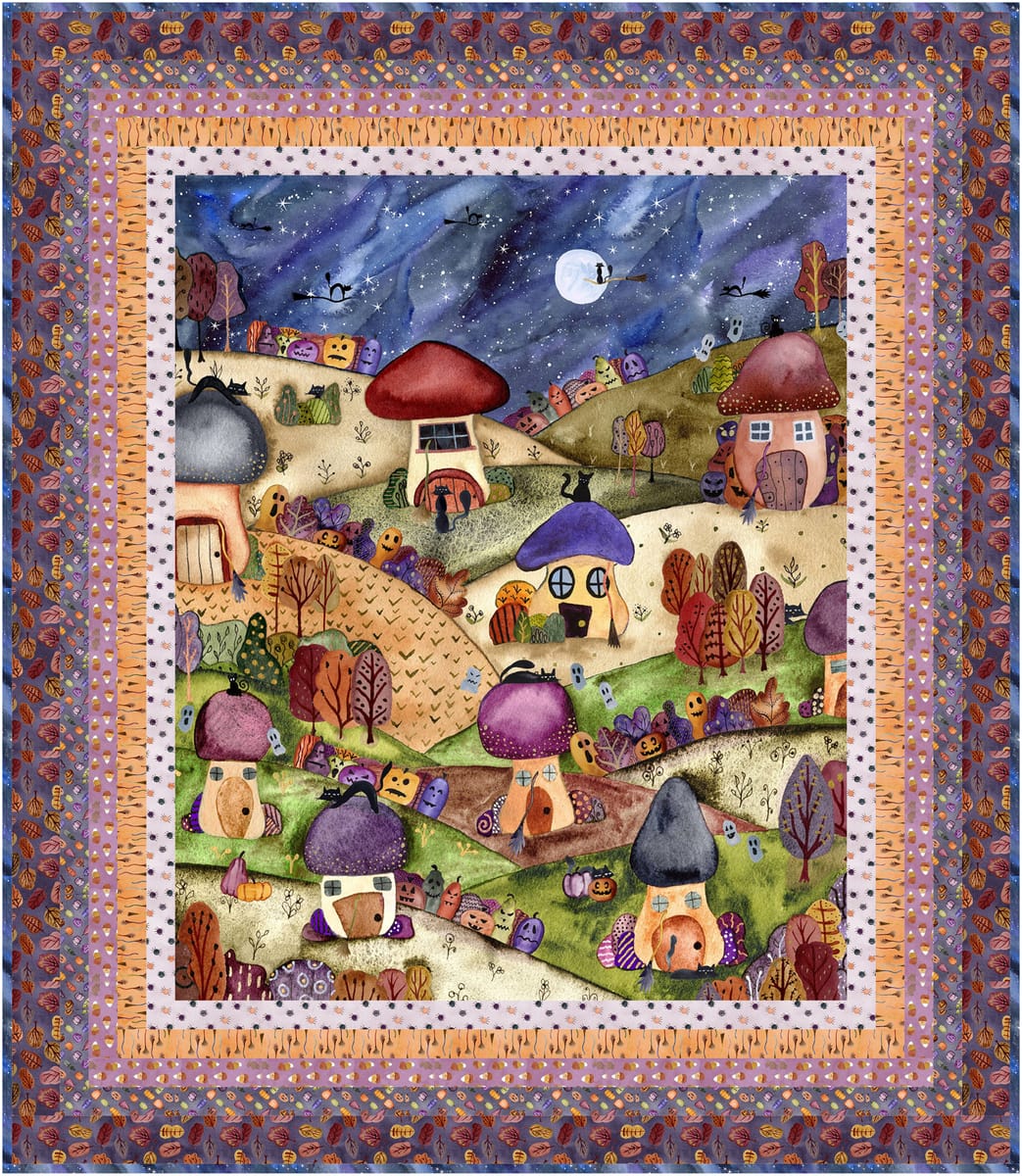 Project - Meow Neighborhood Panel Quilt Cat House Mayo Moreno Henry Glass | US Fabric Shop