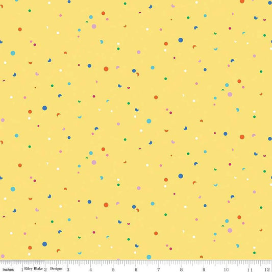Celebrate Confetti Yellow Riley Blake Designs Cotton Fabric RB-C15335-Yellow