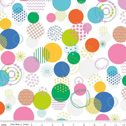 Celebrate Main Dots and Circular Geometric Multi Sue Daley Riley Blake Designs Cotton Fabric