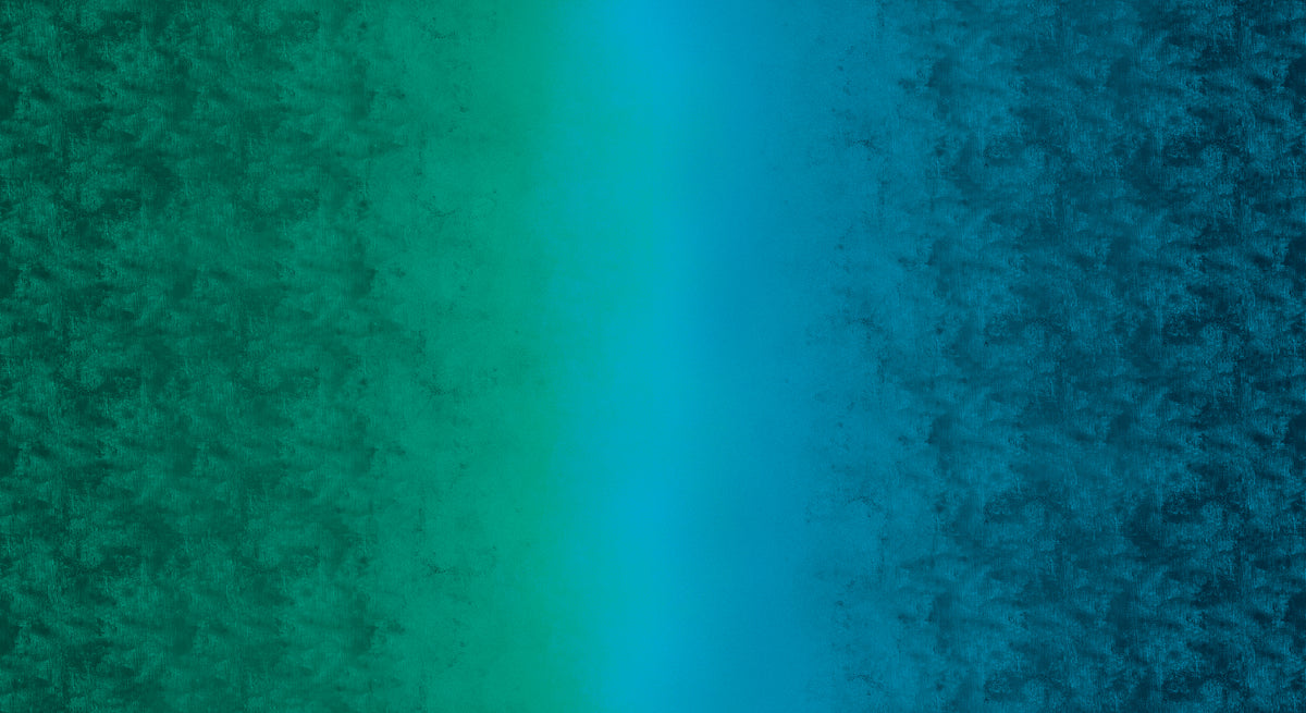Chalk Ombre Teal Green Prussian Blue Benartex Cotton Fabric BE-16602-85