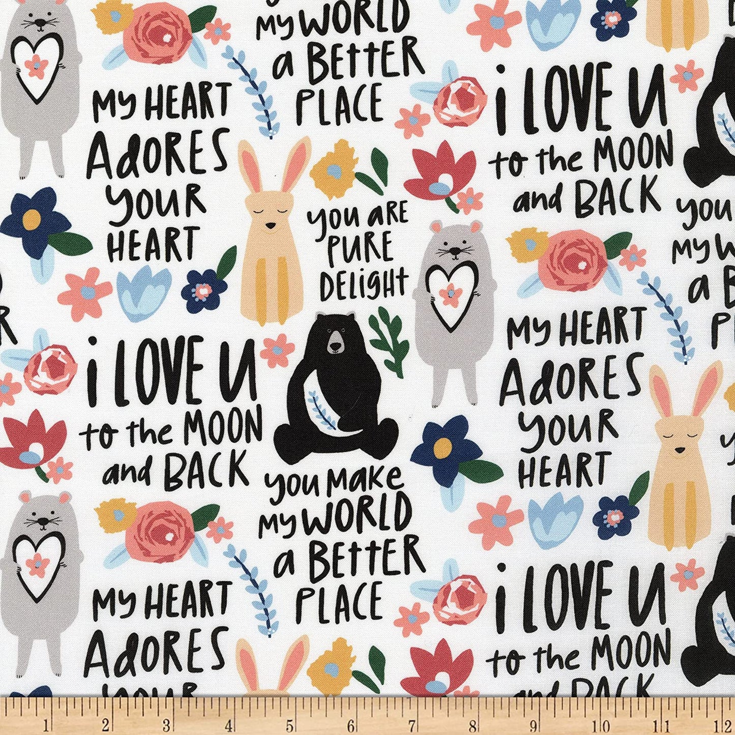 Character Love Sweet Something Quotes Nursery Sweet Dreams Springs Creative Cotton Fabric SC-75221