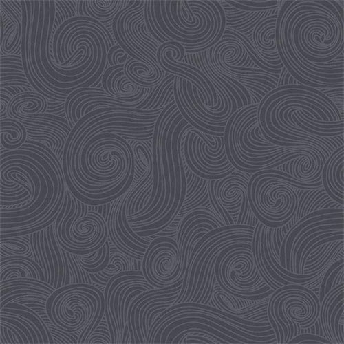 Just Color! Charcoal Gray Swirl Studio E Cotton Fabric SE 1351-Charcoal