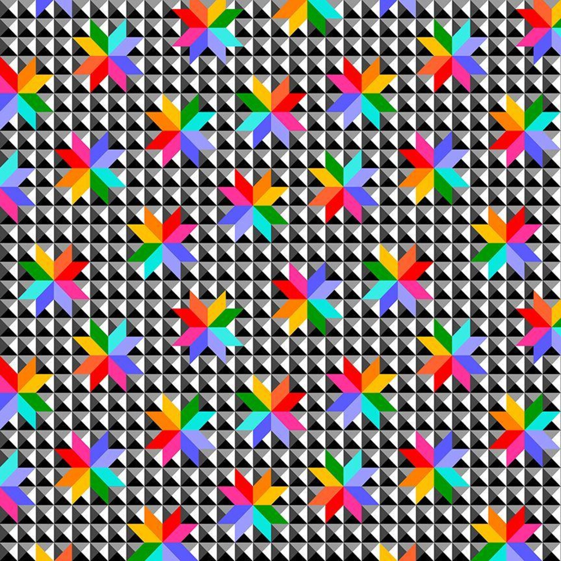 Charisma Blocks 108" Wide Back Multi Charimas Horton Timeless Treasures Cotton Fabric TT-Xcharism-CD3179-MULTI