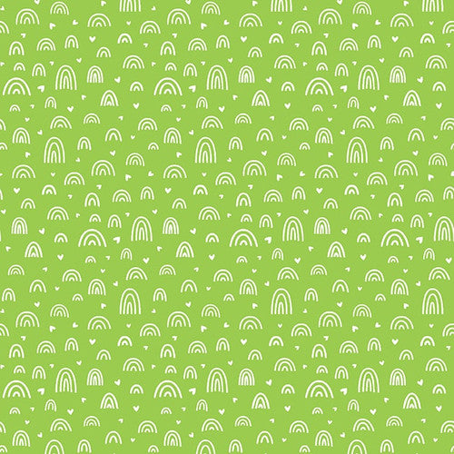 Chasing Rainbows Small Monotone Rainbows Green Emily Dumas Henry Glass Cotton fabric