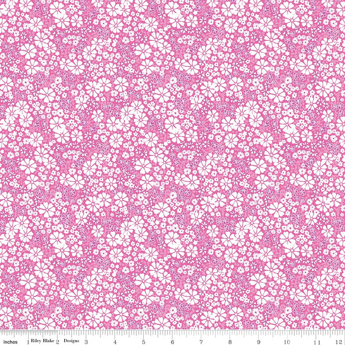 Chasing Rainbows Ever bloom Pink Leslie Ryan Blooming Boldly Riley Blake Cotton Fabric RB-C18013-PINK