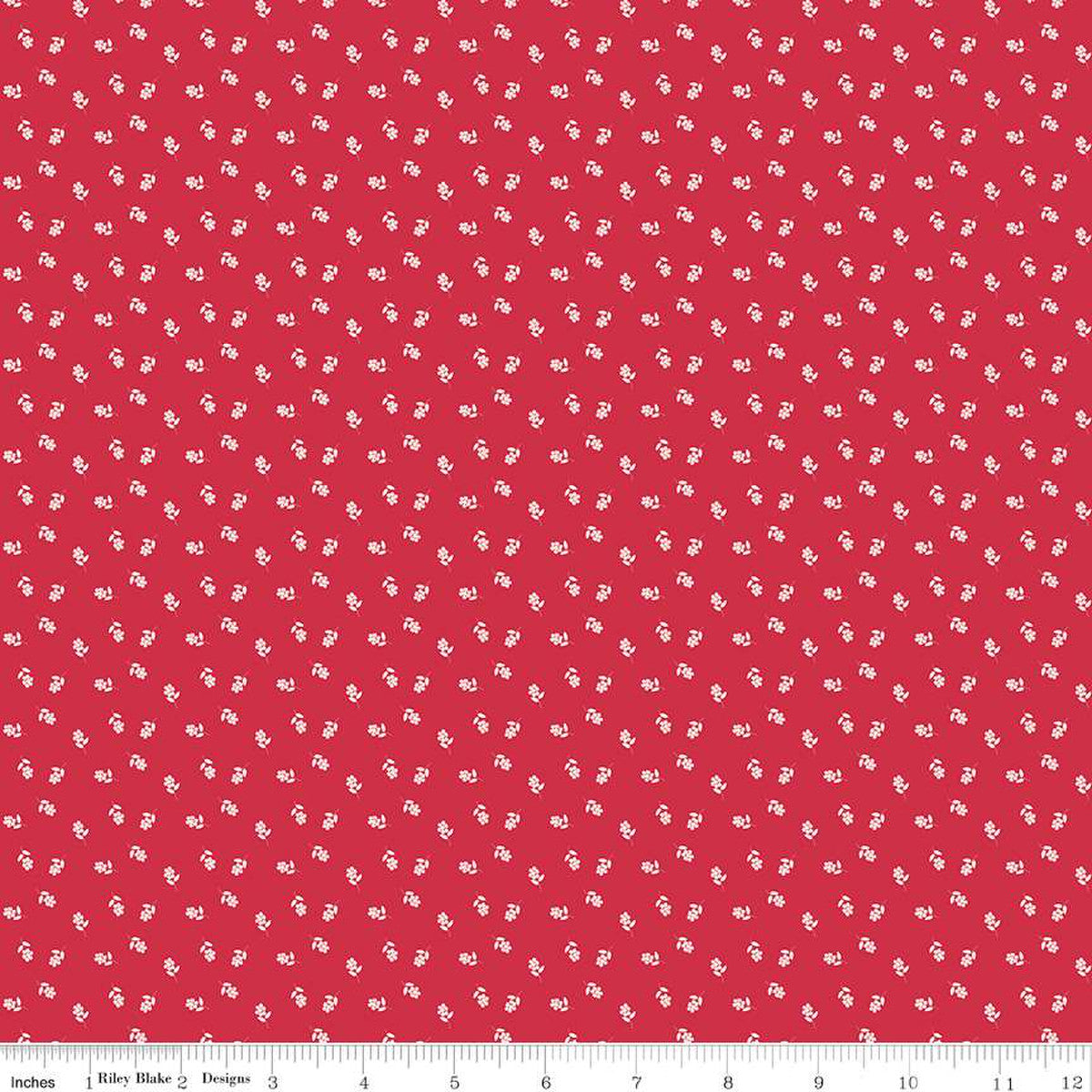 Cheerfully Red Flowers Red Christopher Thompson Riley Blake Designs Cotton Fabric