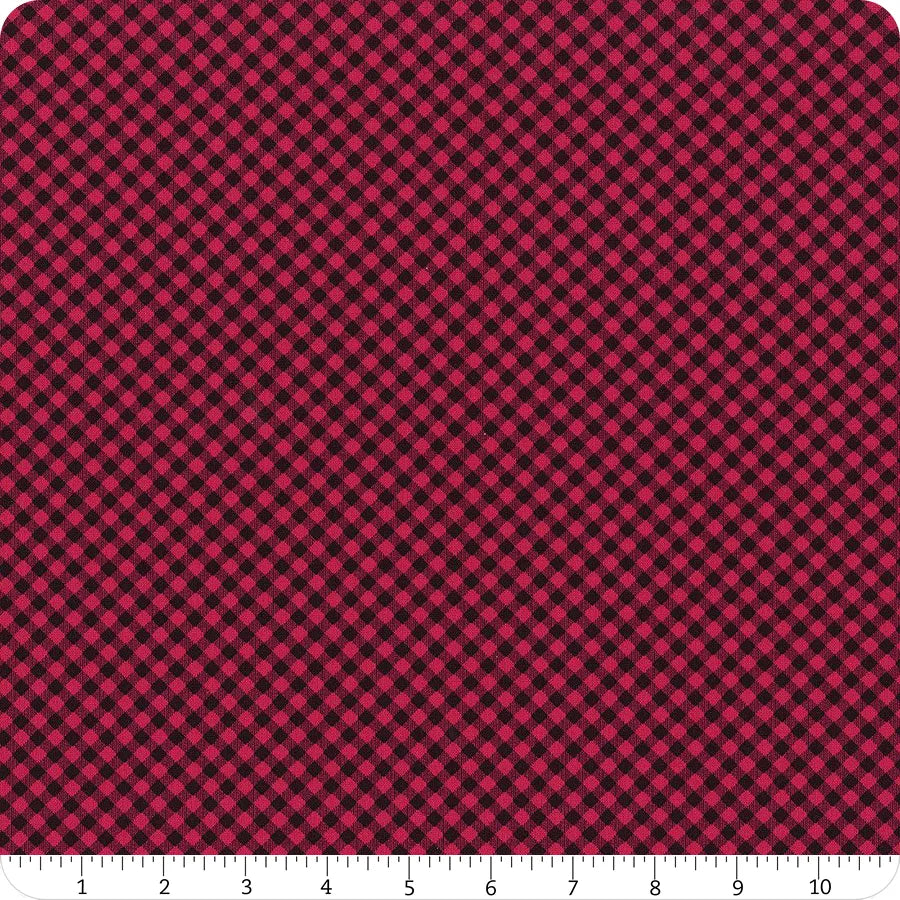 Chelsea's Checks 1/8" Check Red and Black Chelsea Carter and Priscilla Blain Henry Glass Cotton Fabric HG-9700-89