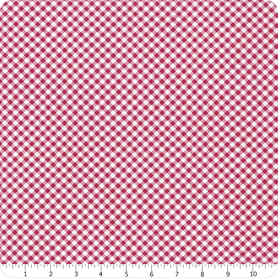 Chelsea's Checks 1/8" Check Red and White Chelsea Carter and Priscilla Blain Henry Glass Cotton Fabric HG-9700-8