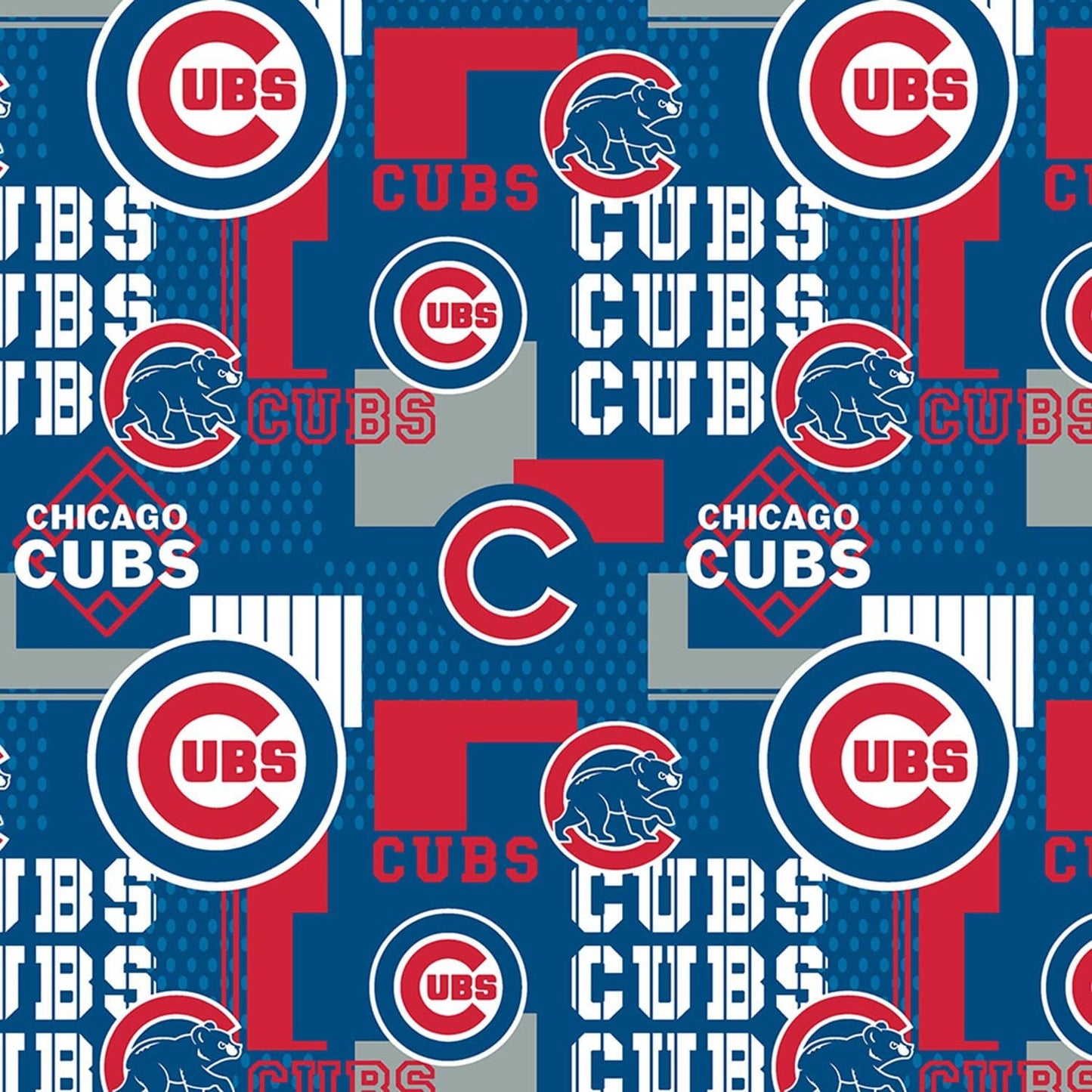 Chicago Cubs MLB Baseball Block 58" Fabric Traditions Cotton Fabric MLB-14544B