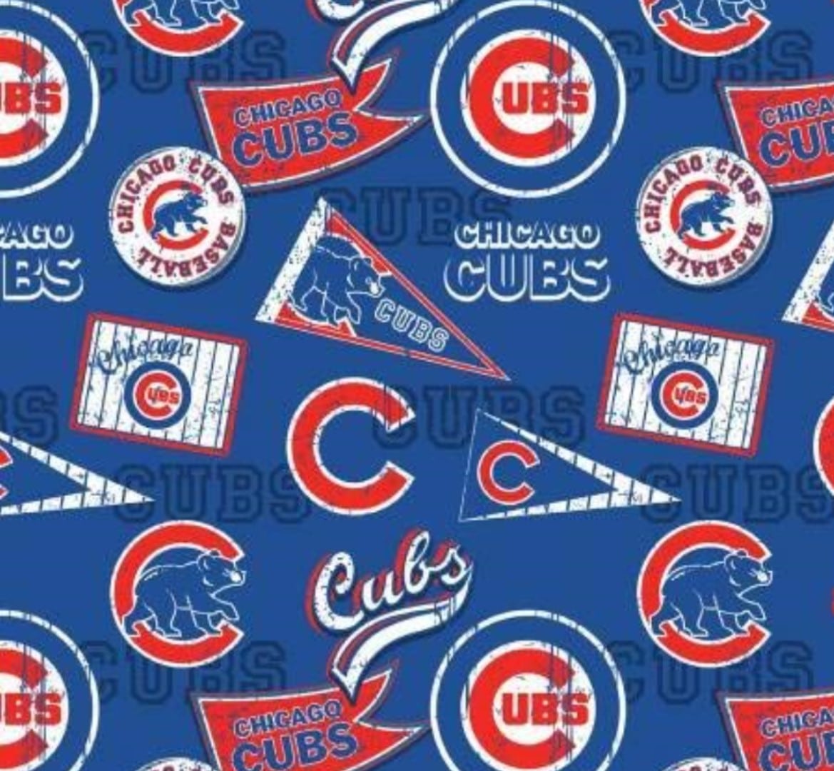 Chicago Cubs MLB Baseball Retro 58" Fabric Traditions Cotton Fabric MLB-14414B