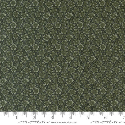 Chickadee Landing Blooms Florals Tonal Packed Leaf Green Kansas Troubles Quilters Moda Cotton Fabric