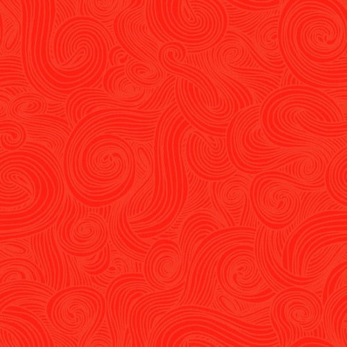 Just Color! Chili Orange Red Swirl Studio E Cotton Fabric SE 1351 Chili