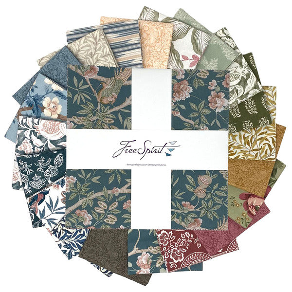 Chiswick and Trellis 10" Squares 42pcs Sanderson Free Spirit Cotton Fabric FS-FB610SA.CHISWICK
