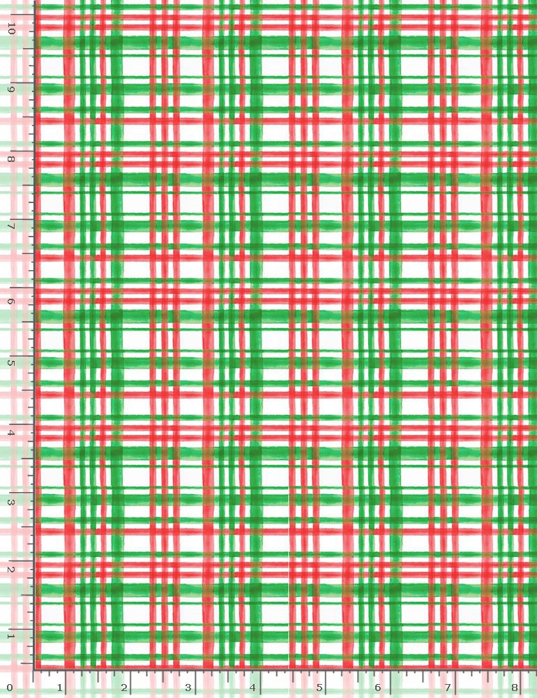 Christmas Countdown Cute Plaid White Timeless Treasures Cotton Fabric TT C8986 White