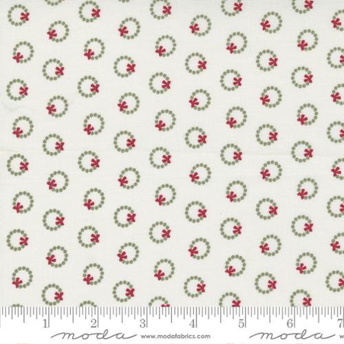 Christmas Eve Wreath Dot Blenders Snow Lella Boutique Moda Cotton Fabric